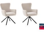 4-Fußstuhl MCA FURNITURE, creme, schwarz, creme, B:60cm H:88cm T:66cm, Polyester, Stühle, Taschenfederkern, 360 drehbar