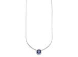 Kette mit Anhänger BRUNO BANANI "Schmuck Geschenk Silber 925 Halsschmuck Halskette Schlangenkette Stein", bunt (silberfarben, blau), Halsketten, Damen, Silber 925 (Sterlingsilber), L: 45, mit Zirkonia (synth.), Korund (synth.) oder Spinell (synth.)