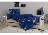 Kinderbettwäsche OTTO HOME "CUDDLEE", blau (weltall), B/L: 135cm x 200cm, 1 Stk., 1 Stk., Renforcé, B/L: 40cm x 80cm, 2, Renforcé, Obermaterial: 100% Baumwolle, Bettwäsche, Kinderbettwäsche, in vielen Designs: Dino,Einhorn,Weltraum,Baustelle,Herz,Trecker,Safari