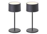 OTTO HOME Tischleuchte "Dreell, Akkuleuchte", schwarz, 1, Ø 9cm H: 21cm, 2 Stk., Leuchten, 2er Set, 210 lm, Touchdimmer, 3000 K, H 21 cm, Tischleuchte