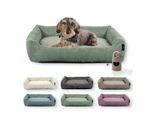 Rohrschneider Hundebett waschbar, robuster Breit-Cordstoff mit Gratis-Beigabe