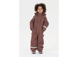 Schneeoverall ZIGZAG "Tower", Kinder, Gr. 116, EURO-Größen, dunkelbraun, rot, 100% Polyester, lang, Overalls, mit wasser- und winddichter TPU-Membran