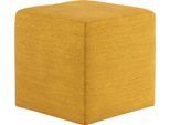 Hocker COTTA "Cuby", gelb (mustard), B:40cm H:40cm T:40cm, 100% Polyester, Hocker, Hocker, Sitzwürfel, Cube, Sitzhocker