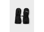 Skihandschuhe NAME IT "NMNSNOW10 MITTEN W WOOL 3FO NOOS", Damen, Gr. 3, schwarz, Strick, Kunstfaser, unifarben, Handschuhe Skihandschuhe