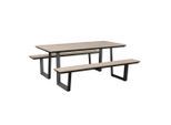 Beldano Gartenmöbel-Set , Anthrazit, Beige , Metall, Kunststoff , 190x75x182 cm , UV-beständig, wetterbeständig , Gartenmöbel, Gartengarnituren, Gartenmöbel-Sets