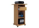 Wohnzimmertisch VCM "Tisch Möbel Wagen Beamer Projektor Rollen Neta", braun (buche), B:60cm T:50cm, Sideboards, Wohnzimmertisch
