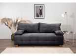 Schlafsofa COLLECTION AB "Bella, B: 196 cm, Liegefl. 145x196 cm", grau (anthrazit), B:196cm H:45cm T:96cm, 100%Polyester, Sofas, Schlafsofa, Bettfunktion, Bettkasten & 2 Armlehnenkissen, Federkern