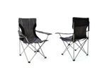 Gartenstuhl VCM "2x Angelstuhl Getränkehalter Campingstuhl klappbar", schwarz, Obermaterial: 100% Metall MT., Stühle, Gartenstuhl