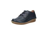 Schnürschuh CLARKS "Clarks Halbschuhe Leder", Damen, Gr. 38, blau (navy), Leder, Schuhe Schnürschuh