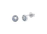 Paar Ohrstecker TOM TAILOR "Schmuck Geschenk Silber 925 Kreis rund Stern", silberfarben, blau, blau, Ohrringe, Jungen, Silber 925 (Sterlingsilber), mit Zirkonia (synth.)