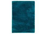 Hochflor-Teppich KAYOOM "Dolphin 500", blau, B:120cm H:35mm L:170cm, Polyester, Teppiche, Hochflor, Modernes Muster, Uni, Fußbodenheizungsgeeignet, Wohnzimmer