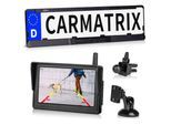 CARMATRIX HD Solar Funk Rückfahrkamera mit 5" Monitor Nummernschildkamera mit Solarpanel für vorne oder hinten