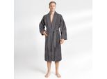 Herrenbademantel HAMMETEX "hergestellt aus 100% Baumwolle – 380 g/m² Frottee, mit Taschen" Gr. S, dunkelgrau, S, Baumwolle, Hausmäntel, Herrenbademantel, saugfähig & Weich