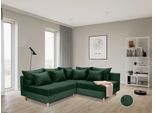 Ecksofa COLLECTION AB "Anton L-Form, B: 201 cm", grün, B:201cm T:186cm, 100%Polyester, Sofas, Ecksofa, 5 Zierkissen, Federkern