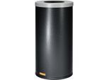 eurokraft basic Wertstoffsammler, Volumen 70 l, einzeln mit Haltering, Deckel silber