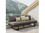 Ambia Garden Loungesofa , Anthrazit, Dunkelgrau , Metall, Textil , Füllung: Polyester,Schaumstoff , 198x72x77 cm , geeignet für Balkon , Gartenmöbel, Loungemöbel, Outdoor-Sofas