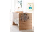 Babybett MÄUSBACHER "Cindy", braun (asteiche, weiß), B:78cm H:91cm L:145cm, Holzwerkstoff, Babybetten, Babybett, mit Schlupfsprossen