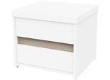 Nachtschrank DEMEYERE GROUP, weiß, neutral, B:43,1cm H:38,8cm, Holzwerkstoff, Schränke, Nachtschrank