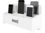 meet by Paperflow Handyablage Phone Docking, für 12 Mobiltelefone, Fächer nummeriert, PS, grau