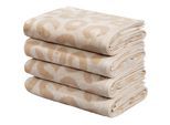 Handtuch Set OTTO HOME "Anna Leopardenmuster, 4-tlg Handtuch-Set, 50x100cm, 100% Baumwolle", sand, natur, 4 Stk., Frottiervelours, Frottiervelours, Obermaterial: 100% Baumwolle, Handtücher, Handtuch Set, Handtücher, weich, saugstark, modern, Leo, Animal Print