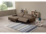 Ecksofa EGOITALIANO "Suzette, Designsofa mit hohem Sitzkomfort", braun (mud), B:266cm H:95cm T:163cm, Luxus-Micofaser Lederoptik (100% Polyester) ist ein neues technisches Gewebe mit einem visuellen und taktilen Aspekt, der dem Nubuk sehr nahe kommt, mit innovativen Eigenschaften. Seine außerordentliche Weichheit kommt von einem exklusiven Produktionsprozess, der Unreinheiten und Unregelmäßigkeite