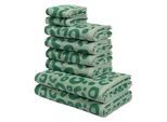 Handtuch Set OTTO HOME "Anna Leopardenmuster, 8-tlg Handtuch-Set, 100% Baumwolle", dunkelgrün, hellgrün, 8 tlg., Frottiervelours, Frottiervelours, Obermaterial: 100% Baumwolle, Handtuch-Sets, Handtuch Set, Duschtücher, Handtücher und Gästetücher, weich, modern, Animal Print