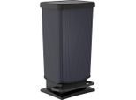 Rotho Abfalleimer Paso, Graphit, Schwarz, Kunststoff, 40 L, 29.5x67.6x35.3 cm, Reach, DIN EN ISO 14001, DIN EN ISO 9001, Küchen, Küchenausstattung, Mülleimer