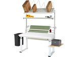 Rau Packtischsystem 04 Werbank-Serie adlatus 600, B 1500 x T 700 x H 740-1140 mm, HPL-Platte, bis 600 kg
