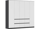 Drehtürenschrank RAUCH "Schrank Garderobe MAINZ Breiten 91/136/181/226/271/315/360, Höhe 210cm", graumetallic, alpinweiß, B:226cm H:210cm T:54cm, Holzwerkstoff, Schränke, Drehtürenschrank, grifflose Front, Außentüren mit Push-to-Open Funktion MADE IN GERMANY