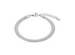 Armband TOM TAILOR "Schmuck Geschenk Edelstahl Schlangenkettengliederung", silber (edelstahlfarben), Armbänder, Damen, 20cm, Edelstahl, Armband