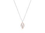 Kette mit Anhänger TOM TAILOR "Schmuck Geschenk Silber 925 Herz Infinity Unendlichkeitsschleife", silberfarben, roségoldfarben, kristallweiß, Halsketten, Damen, Silber 925 (Sterlingsilber), L: 45 B: 1,4mm, mit Zirkonia (synth.), B:1,4mm