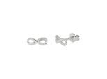 Paar Ohrstecker TOM TAILOR "Schmuck Geschenk Silber 925 Infinity Unendlichkeitsschleife", silber (silberfarben, kristallweiß, kristallweiß), Ohrringe, Damen, Silber 925 (Sterlingsilber), mit Zirkonia (synth.)