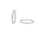 Paar Creolen TOM TAILOR "Schmuck Geschenk Silber 925", silber (silberfarben, kristallweiß, kristallweiß), Ohrringe, Damen, 30mm, Silber 925 (Sterlingsilber), mit Zirkonia (synth.)