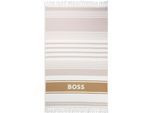 Handtuch BOSS, beige (medium beige 260), B:70cm L:140cm, Jacquard, Baumwolle, Handtücher