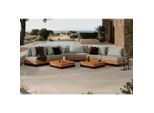 Ambia Garden Loungegarnitur, Schwarz, Teak, Holz, Metall, 5-teilig, Teakholz, Füllung: Komfortschaum, Eckteil, 333x333 cm, ISO 9001, Bsci, FSC 100%, lichtecht, wetterbeständig, Loungemöbel, Gartenlounge-Sets