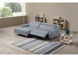 Ecksofa EGOITALIANO "Suzette, Designsofa mit hohem Sitzkomfort", blau (himmel), B:266cm H:95cm T:163cm, Leder »NUVOLE« (Echtes Rindsleder). Halbnatürliches, halbnarbiges Rindsleder mit einer natürlichen Körnung von 1, 2 bis 1, 4 mm. Dieses Leder hat eine weiche, wachsartige Hand mit mattem Aussehen und einem Wolkeneffekt. Es handelt sich um ein Naturleder, das die ursprünglichen Eigenschaften der