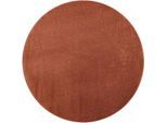 Teppich PACO HOME "Porto 890", rosa (kupfer), H:13mm Ø:120cm, Polypropylen, Teppiche, Teppich, Kurzflor, Uni-Farben, ideal im Wohnzimmer & Schlafzimmer