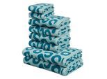 Handtuch Set OTTO HOME "Anna Leopardenmuster, 8-tlg Handtuch-Set, 100% Baumwolle", marine, blau, 8 tlg., Frottiervelours, Frottiervelours, Obermaterial: 100% Baumwolle, Handtuch-Sets, Duschtücher, Handtücher und Gästetücher, weich, modern, Animal Print