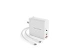 Hyper® HyperJuice PD3.1 140 W 3-port GaN Wall-Charger - w 2m USB-C to C PD3.1 cable & Travel Adapters