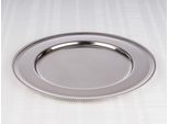 Platzteller APS, silber (edelstahlfarben), B:30,5cm H:2,2cm T:30,5cm Ø:30,5cm, Edelstahl, Untersetzer, hochglanzpoliert, Perlrand, Ø 30,5 cm