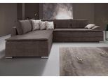 Ecksofa HOME AFFAIRE "Night & Day L-Form, B: 324 cm, Dauer-Schlaffunktion und Armlehne", grau (dunkelgrau), B:324cm H:95cm T:218cm, Struktur ( 100% Polyester);Luxus-Microfaser (100% Polyester), Sofas, Ecksofa, Bettfunktion & Bettkasten, Boxspringbett 180x200 cm
