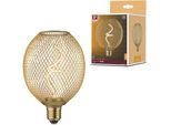PAULMANN LED-Leuchtmittel "Metallic Glow Standard 230V LED Globe dimmbar Messing", grau (messingfarben), L:16cm Ø:11cm, Leuchtmittel