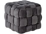 Hocker JAHNKE "WEB ART S", silber (platingrau), B:50cm H:42,5cm T:50cm, Hocker, Hocker, Hocker, Couchtisch, Beistelltisch gepolstert in edler Flechtoptik