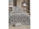 Bettwäsche IRISETTE "Meran-HK 8588", grau, B/L: 155cm x 220cm, 1 Stk., 1 Stk., Feinbiber, B/L: 80cm x 80cm, 2 Stk., Feinbiber, Obermaterial: 100% Baumwolle, Bettwäsche, Bettwäsche, flauschig weich und wärmend