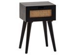Nachttisch WL6.808 ca. 40x60x30 cm Schwarz/Rattan
