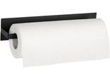 Wandrollenhalter WENKO "Modell Ima", schwarz, B:30cm H:6,5cm L:6cm, Metall, Küchenrollenhalter, Wandrollenhalter, Küchenrollenhalter, magnetisch, für gängige Küchenrollen, Marmor-Optik