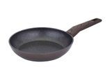 Bratpfanne RESTO KITCHENWARE "Carina, Universalpfanne mit holzähnlichem Soft-Touch-Griff", schwarz, H:4,7cm L:44cm Ø:24cm, Pfannen, Bratpfanne, mit Marmor-Antihaftbeschichtung, 4-lagig, für alle Herdarten geeignet