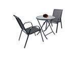 VCM 3-tlg Gartenmöbel Set Sitzgruppe Essgruppe 1xTisch, 2x Stühle Tisch Maße ca. H. 70 x ? 70 cm Garten Set - Sonlas