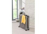 Rollwagen RUCO, grau (aluminiumfarben, grau), B:19cm H:68cm T:65cm, Aluminium, Kunststoff, Rollwagen, Rollwagen, Aluminium/Kunststoff, mit zwei abnehmbaren Stoffbeuteln (2x30 Liter)