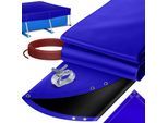 KESSER® Solar Poolabdeckung Pool Abdeckplane Poolplane aus 200g/m² PE Material Inkl. Stahlseil + Seilspanner mit ösen Solarplane Abdeckung UV-resistente Sommer & Winter